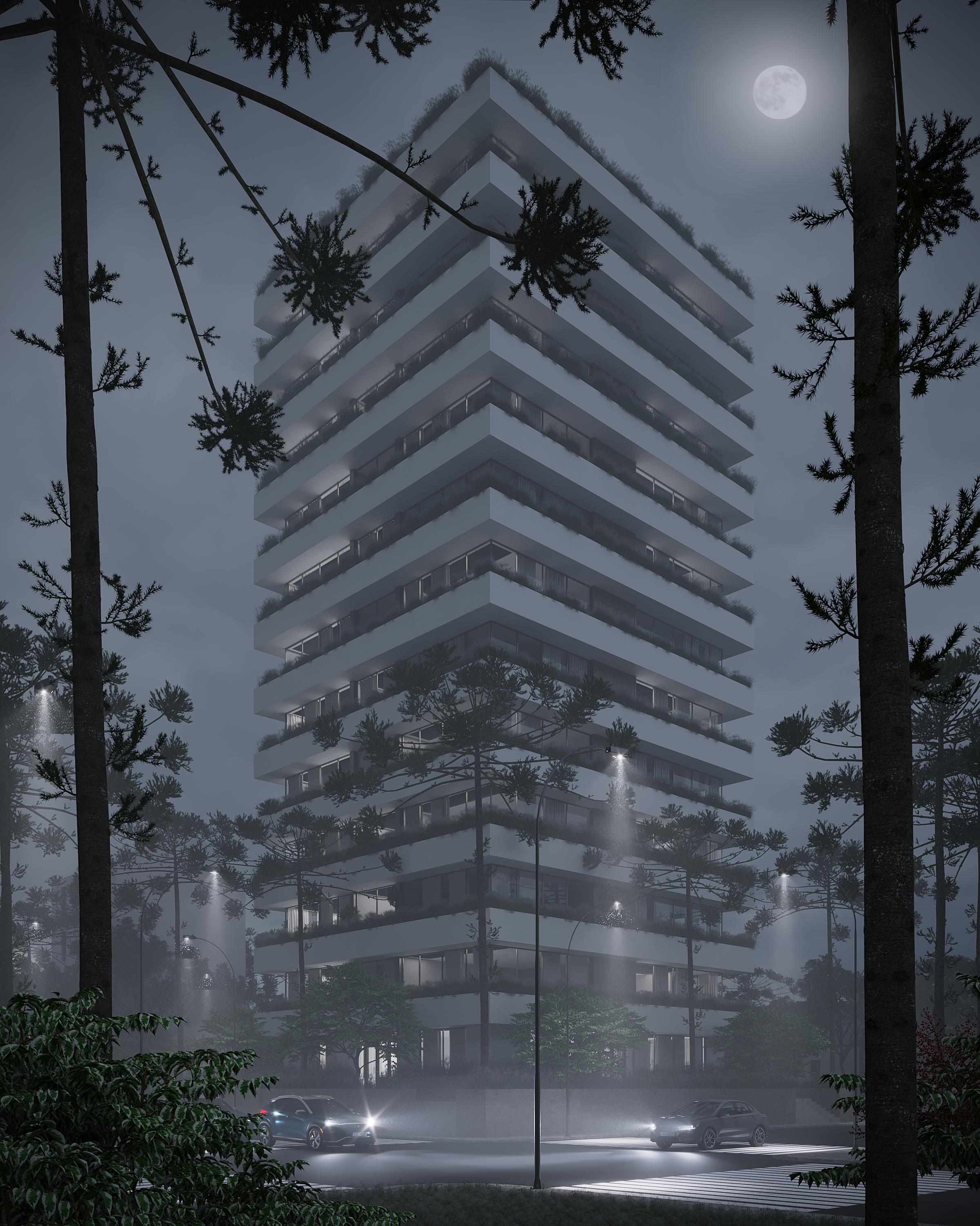 Edificio A10 - Fachada Principal Noche